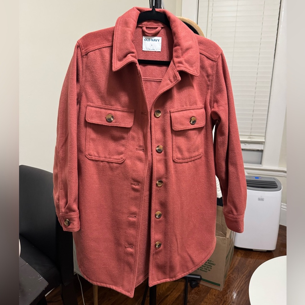 Old Navy Women's Oversized Rust Red Utility Jacket - Size Small NWOT